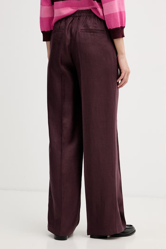 Îmbrăcăminte Sisley pantaloni pentru femei din in 4TTSLF08P violet
