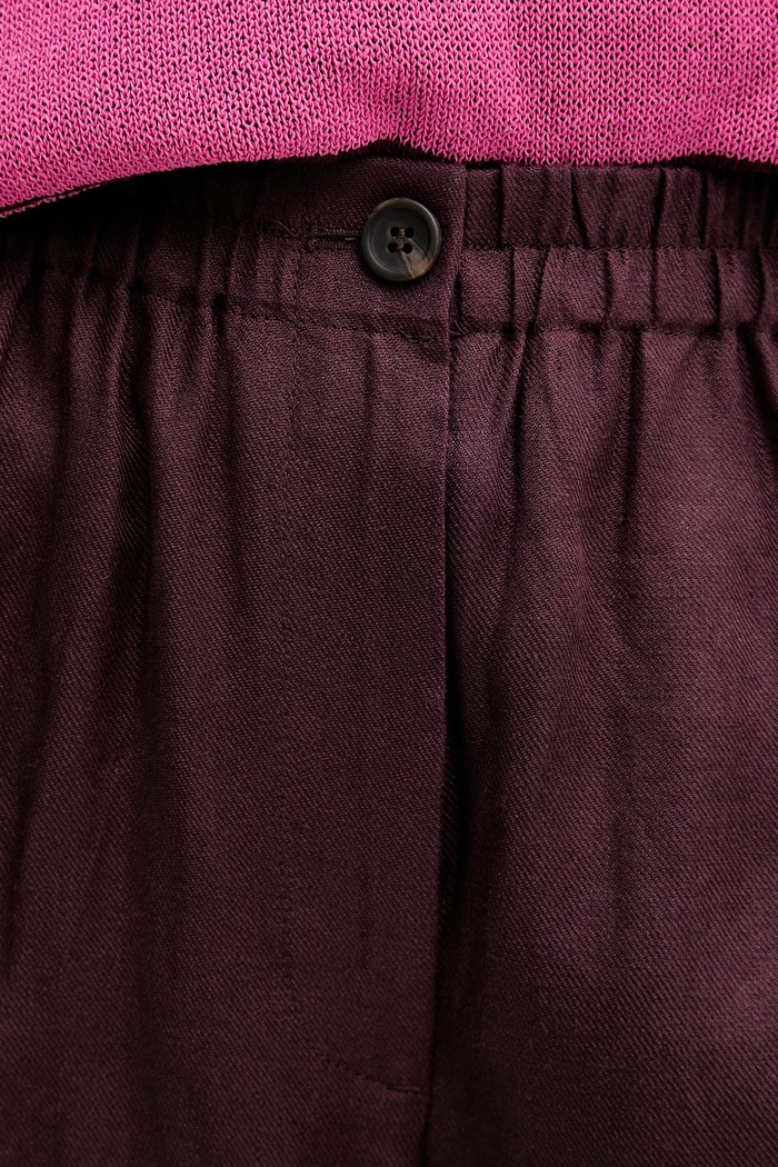 Sisley pantaloni pentru femei din in violet 4TTSLF08P