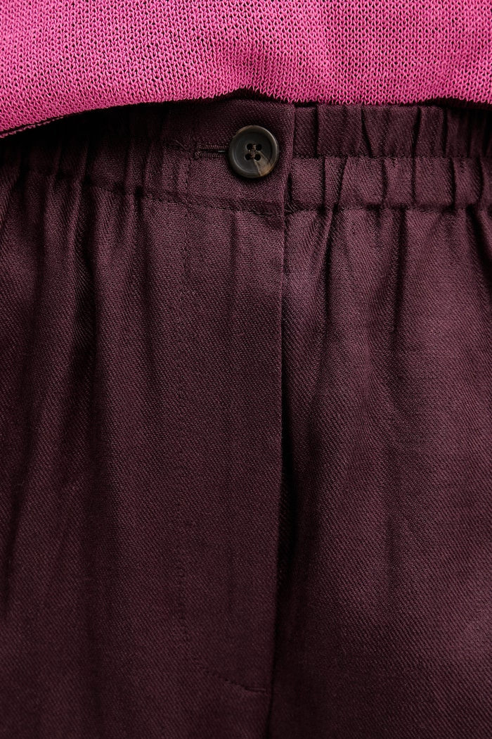 Sisley pantaloni pentru femei din in violet 4TTSLF08P
