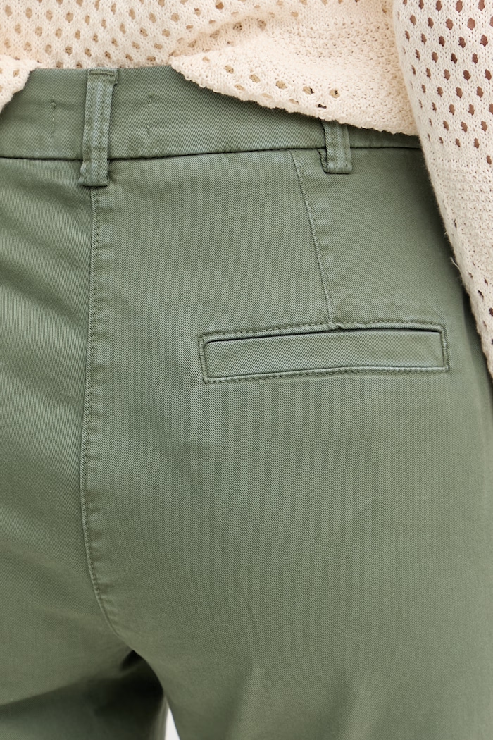 United Colors of Benetton pantaloni chinos pentru femei, din bumbac cu elastan verde 4Y77DF0AW