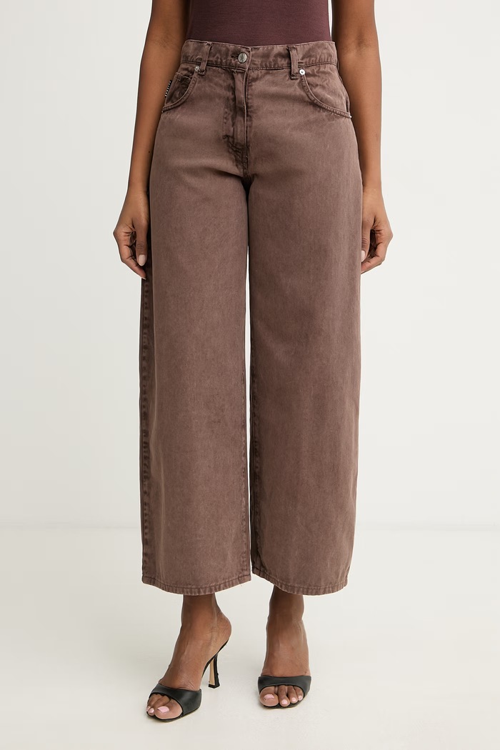 Haveone relaxed fit ženske traperice smeđa PLS.Q030