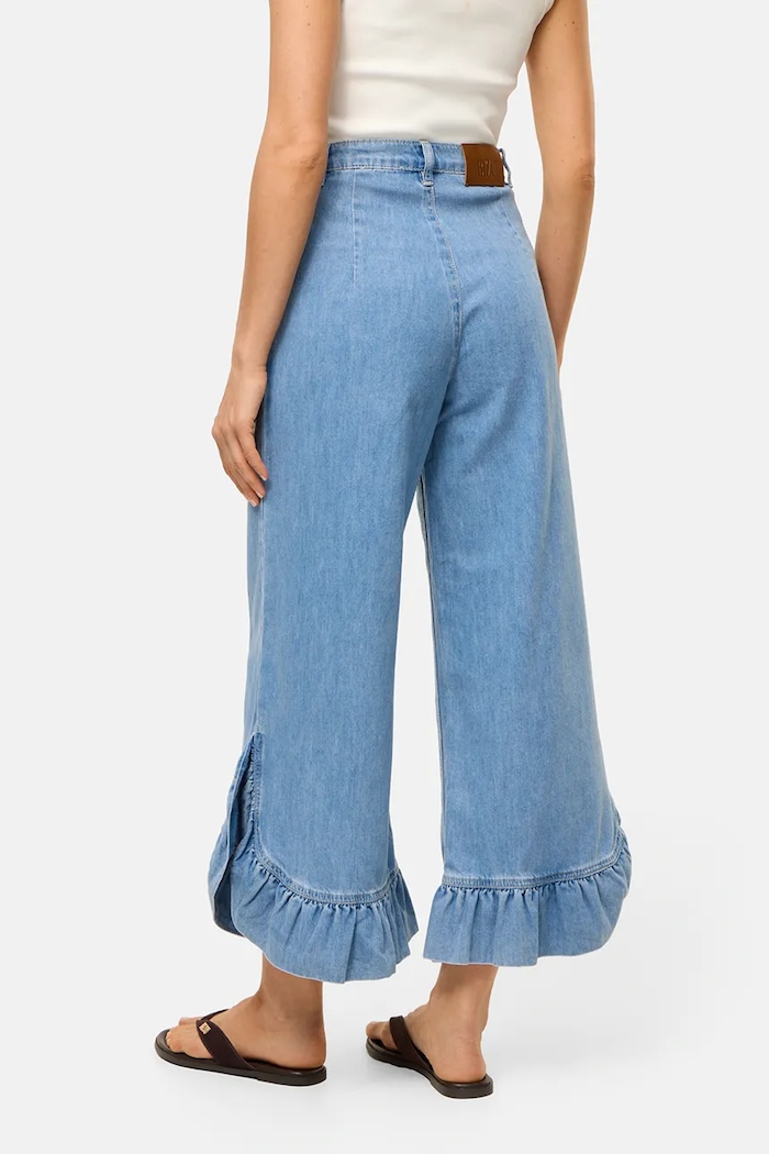 BIZUU pantaloni pentru femei, din denim NELLA NELLA.NIEBIESKI albastru SS26