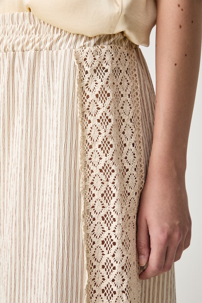 ViCOLO spodnie wide leg damskie bawełniane beżowy TAB2548