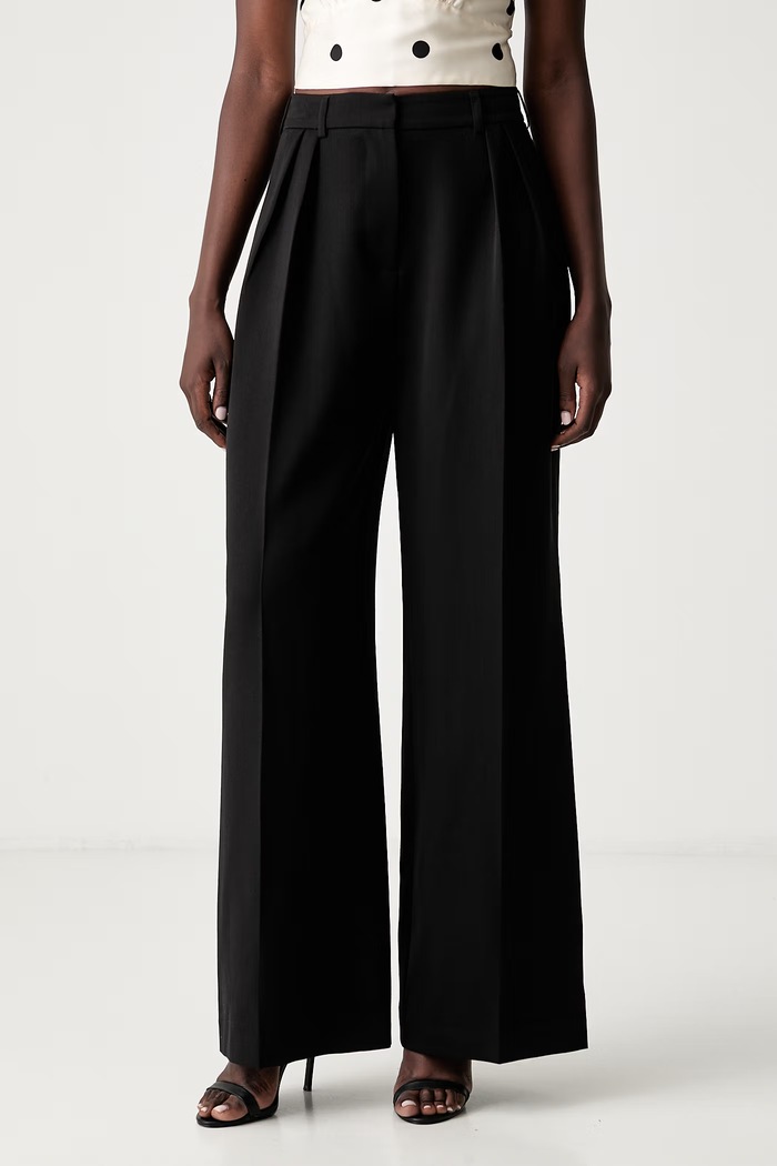 Le Privé spodnie wide leg damskie VIOLA TROUSERS NOIR czarny LP00652