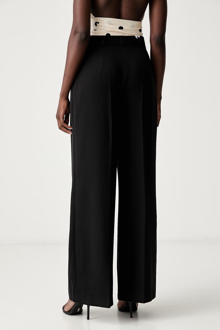 Odzież Le Privé spodnie wide leg damskie VIOLA TROUSERS NOIR LP00652 czarny