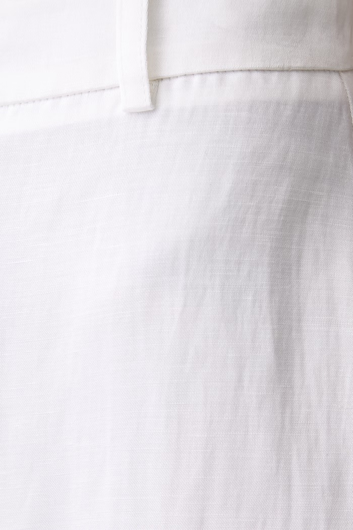 Le Privé spodnie regular damskie z lnem FRANCOISE TROUSERS BLANC biały LP00754
