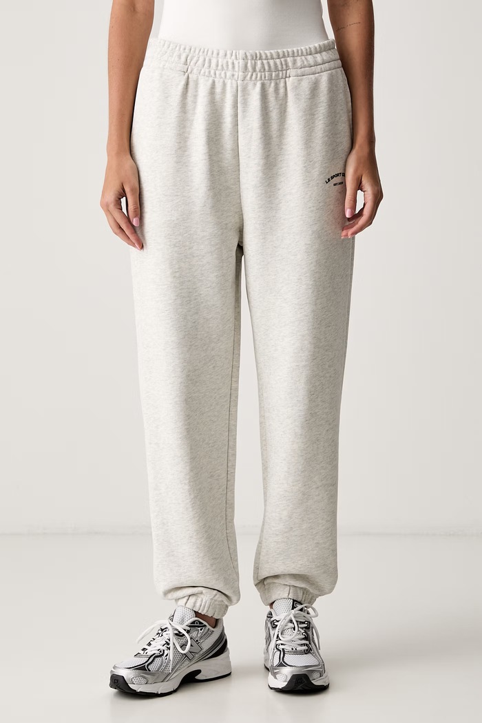 Le Privé spodnie dresowe damskie bawełniane VARSITY JOGGER szary LP00702