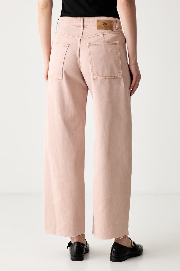 Odzież Haveone jeansy relaxed fit damskie PGZ.Q116 różowy