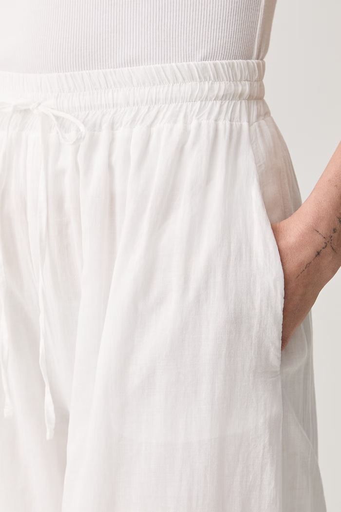 ViCOLO pantaloni palazzo pentru femei din bumbac alb TAB0700