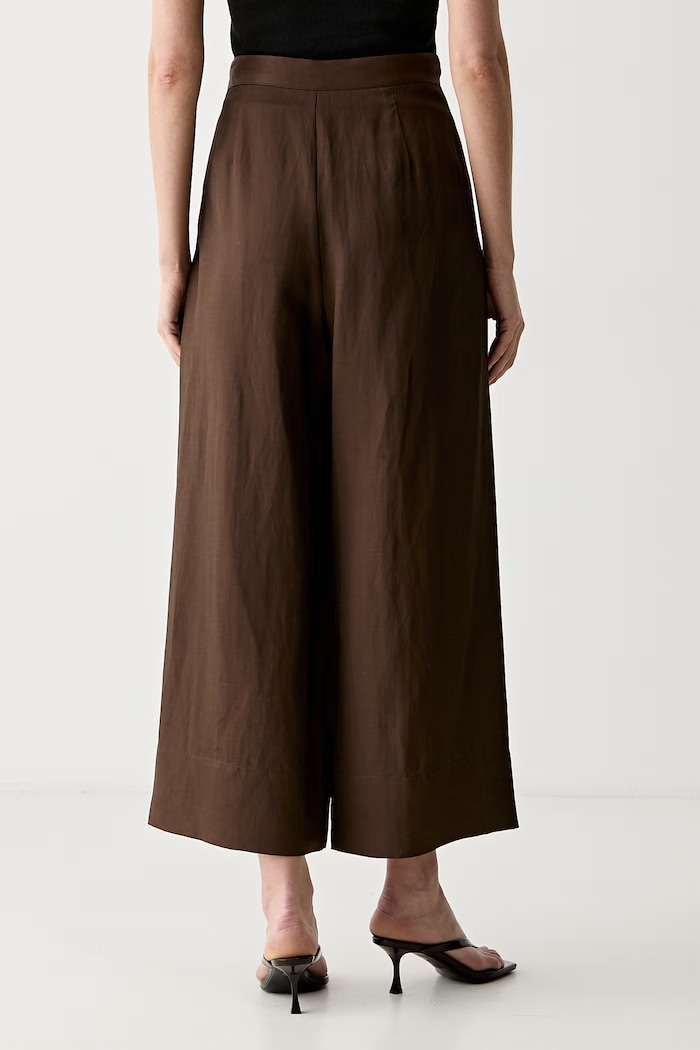 Oblečení ViCOLO kalhoty culottes dámské s viskózou TAB0644 hnědá