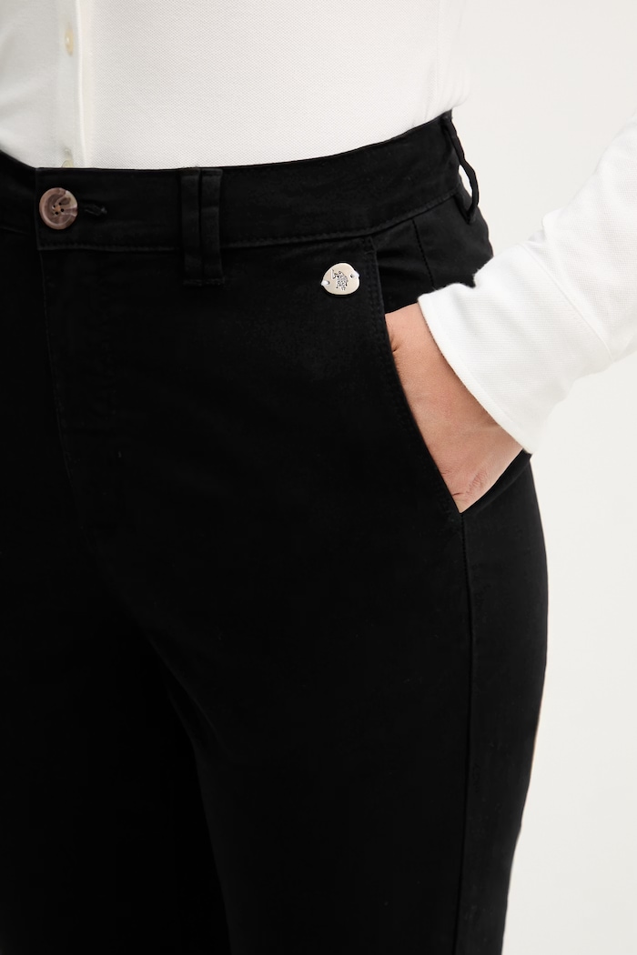 U.S. Polo Assn. παντελόνι chino γυναικείο βαμβακερό με ελαστάν Chino μαύρο WUP1018.023