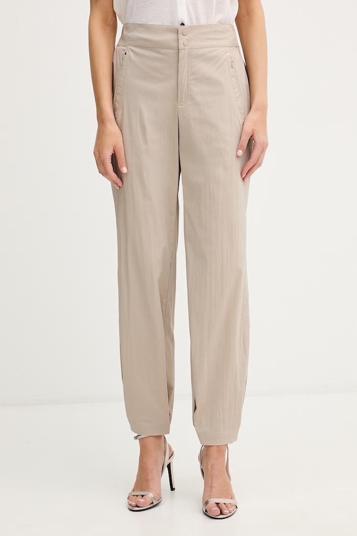 Mos Mosh nohavice straight dámske s bavlnou Tahi béžová 169180