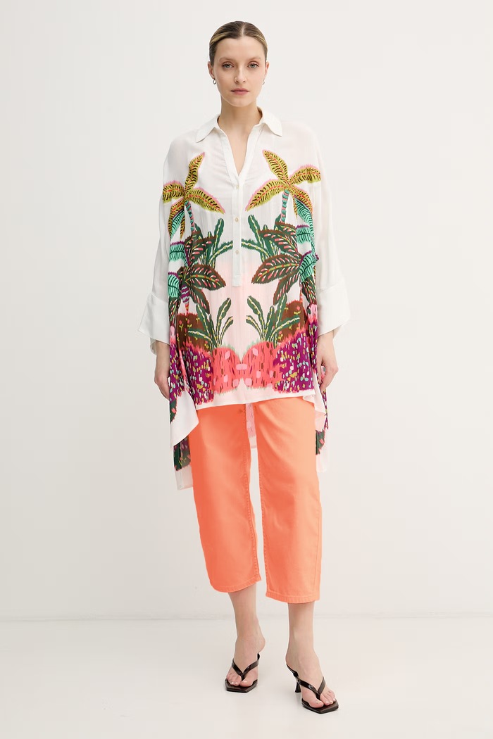 Lola Casademunt jeansy relaxed fit damskie LS2614019 pomarańczowy SS26