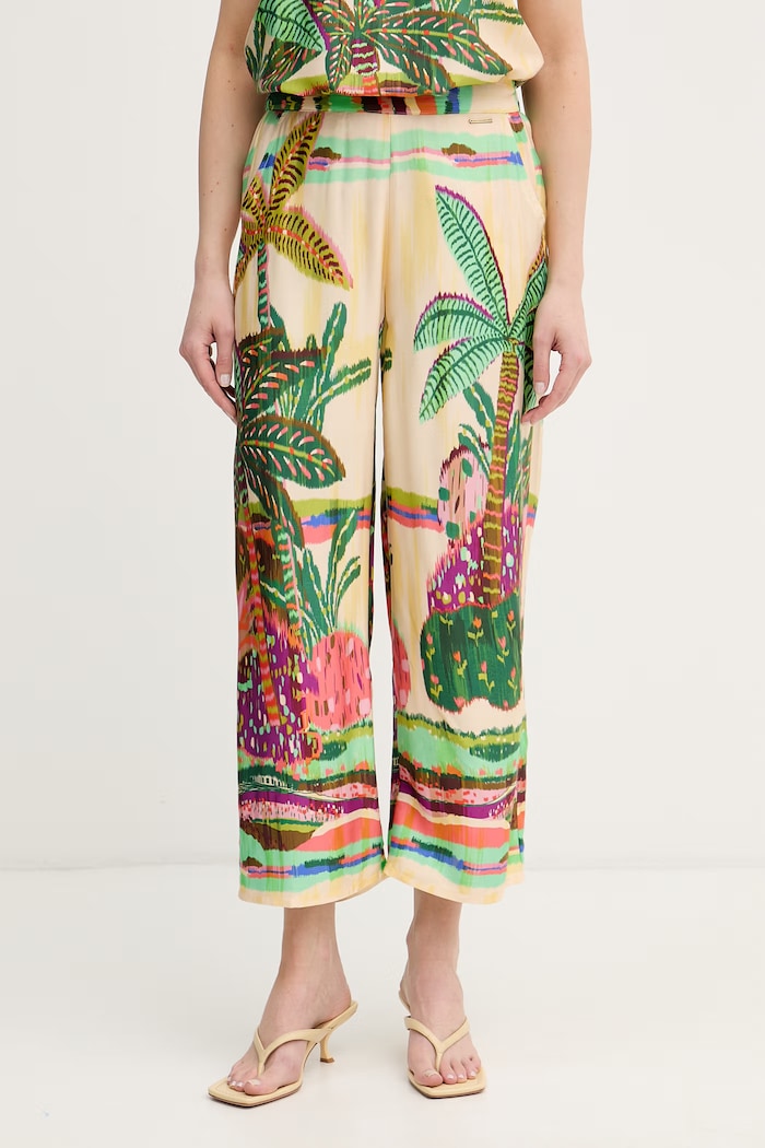 Lola Casademunt spodnie culottes damskie z wiskozy zielony LS2614013
