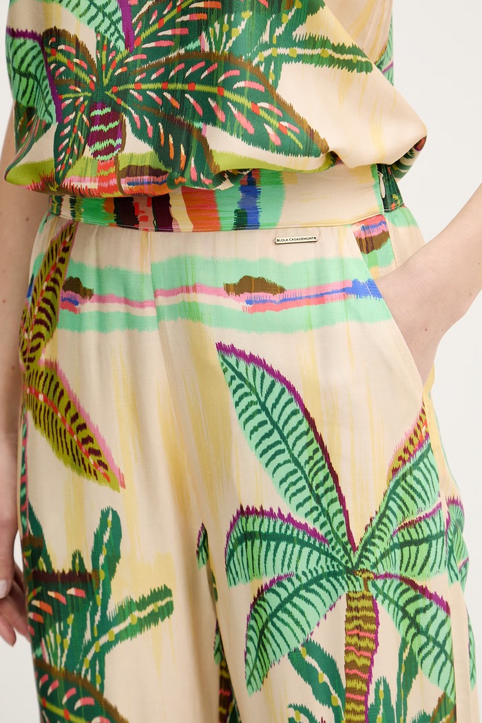 Lola Casademunt spodnie culottes damskie z wiskozy zielony LS2614013