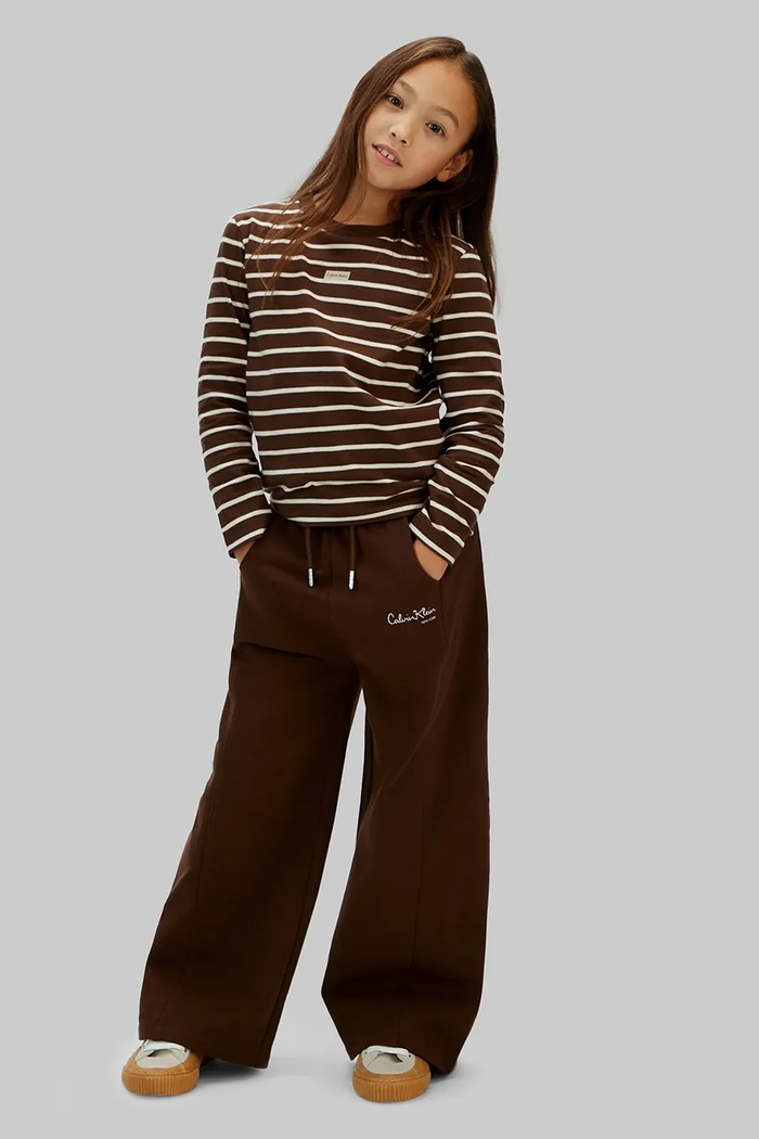 Calvin Klein Jeans pantaloni de trening din bumbac pentru copii bumbac maro IG0IG03095.128.176.PPY2