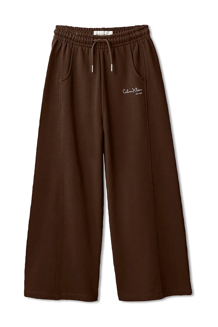 Calvin Klein Jeans pantaloni de trening din bumbac pentru copii IG0IG03095.128.176.PPY2 maro SS26