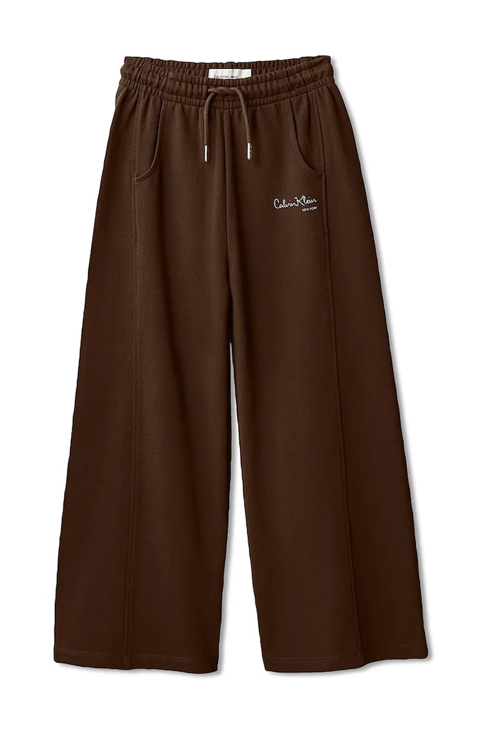 Calvin Klein Jeans pantaloni de trening din bumbac pentru copii IG0IG03095.128.176.PPY2 maro SS26