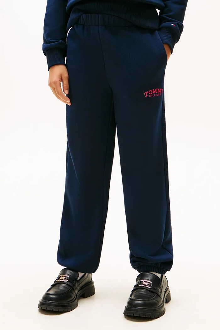 Otroški spodnji del trenirke Tommy Hilfiger Pletenina mornarsko modra KG0KG08981.128.176.PPY2
