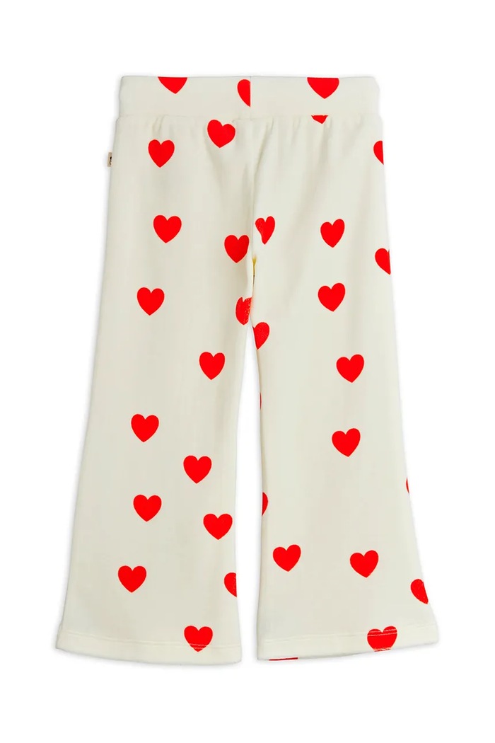 Mini Rodini spodnie dziecięce Hearts 26130136 biały SS26