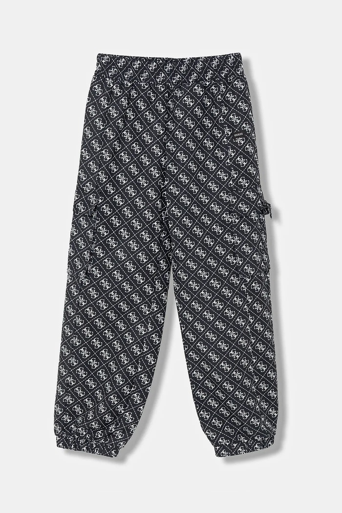Dětské kalhoty Guess látka černá J6RB03.WH2K0.PPY2