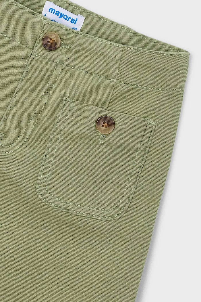 Fete Mayoral pantaloni de bumbac pentru copii 3587.6F.Mini.PPY2 verde