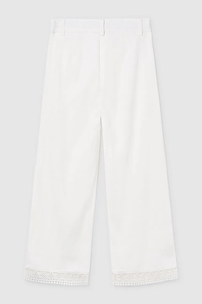 Fete Mayoral pantaloni de bumbac pentru copii 6545.8A.Junior.PPY2 alb