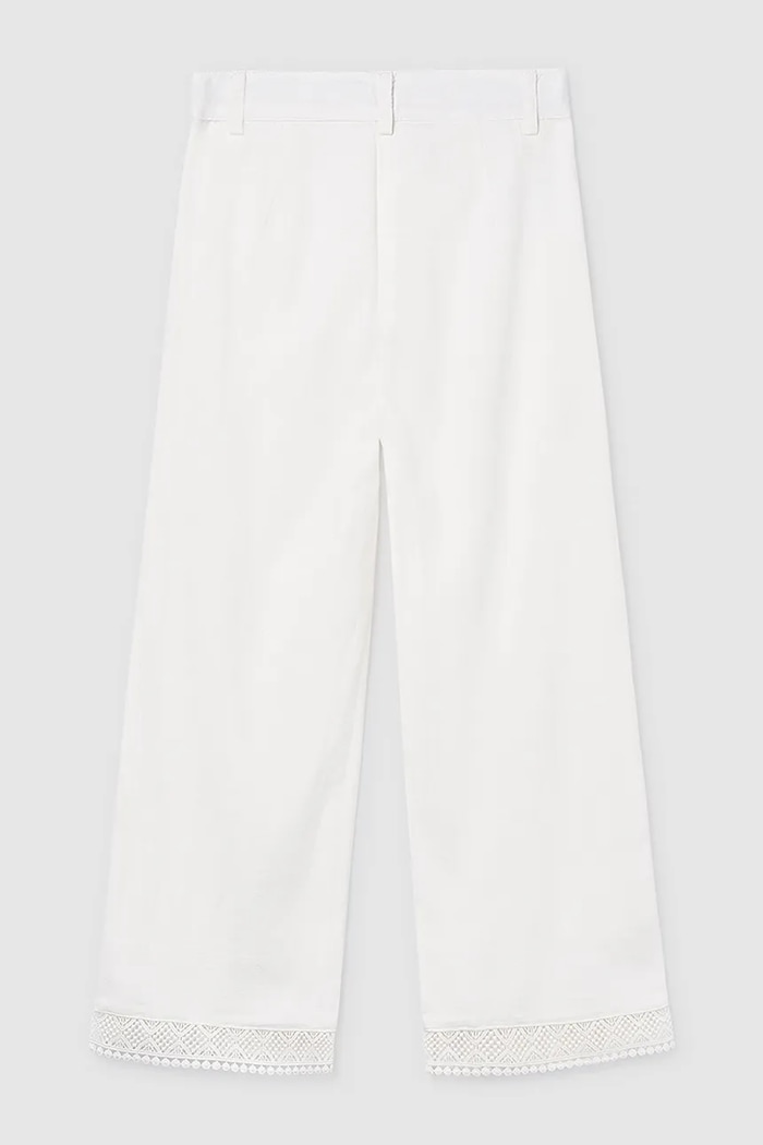 Fete Mayoral pantaloni de bumbac pentru copii 6545.8A.Junior.PPY2 alb