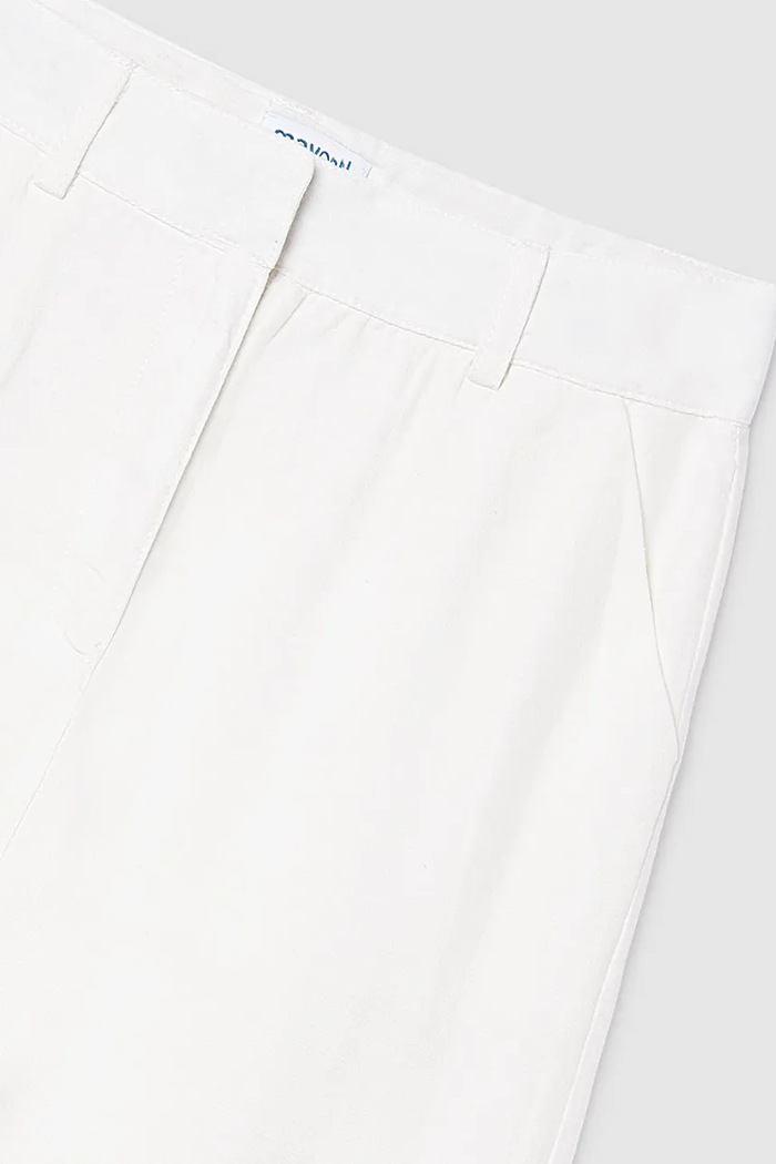 Mayoral pantaloni de bumbac pentru copii alb 6545.8A.Junior.PPY2