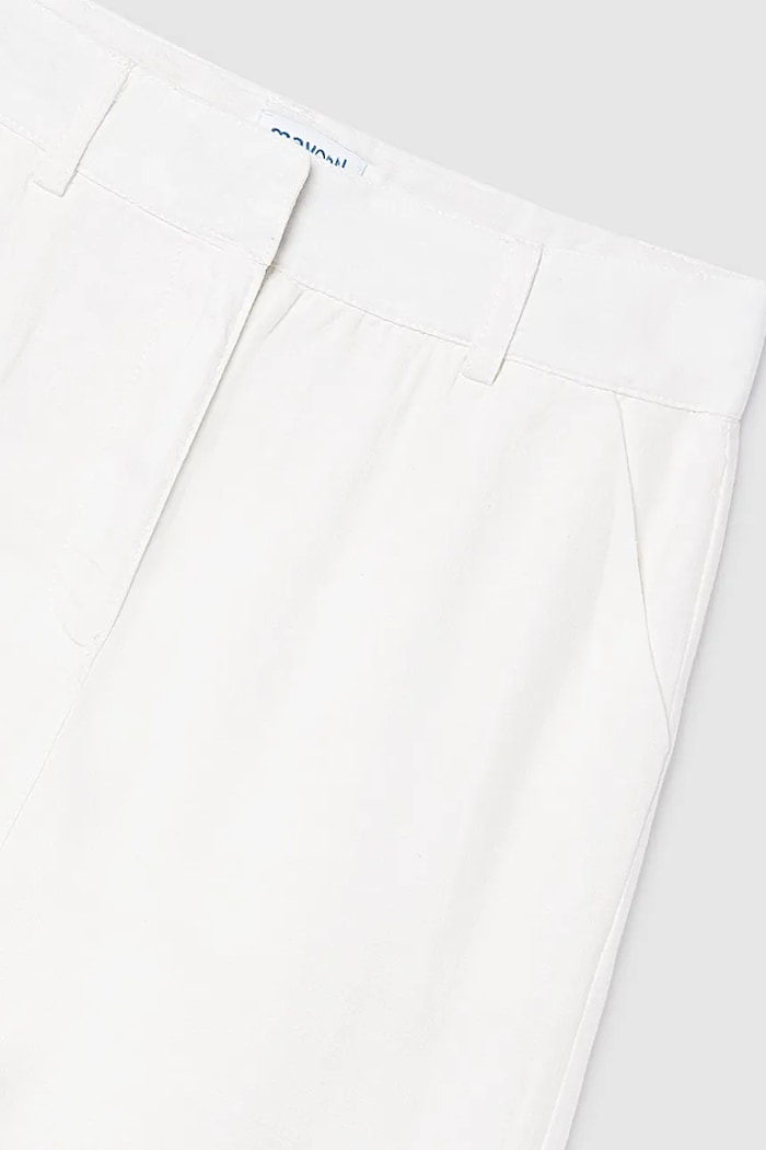 Mayoral pantaloni de bumbac pentru copii alb 6545.8A.Junior.PPY2