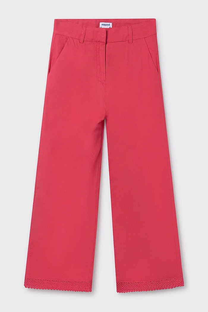 Mayoral pantaloni de bumbac pentru copii bumbac roz 6545.8A.Junior.PPY2