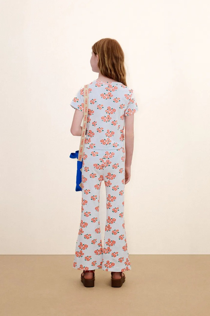 Παιδικό παντελόνι Tinycottons BLOSSOMS RIB PANT SS26.092 λευκό