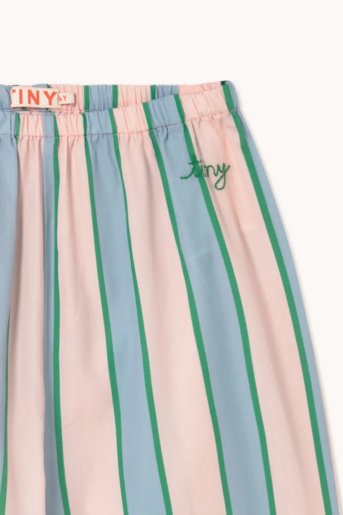 Детски памучен панталон Tinycottons RETRO STRIPES BOWS PANT син SS26.279