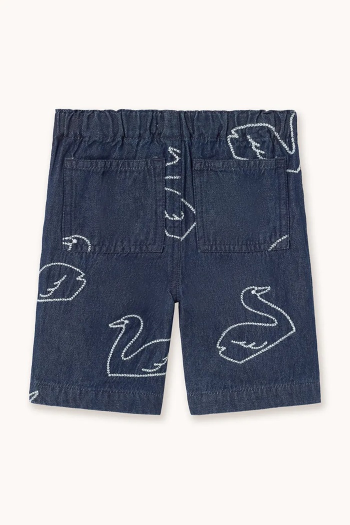 Tinycottons pantaloni de bumbac pentru copii BIG SWANS BABY PANT SS26.331 bleumarin SS26