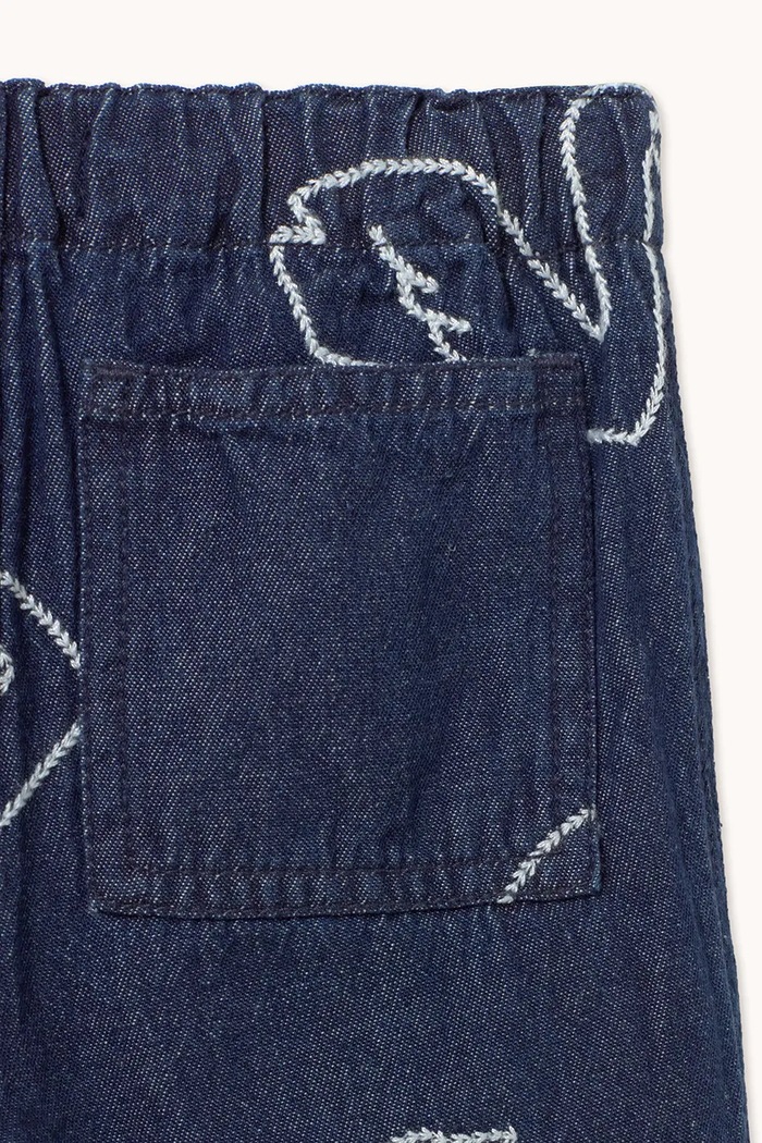 Fete Tinycottons pantaloni de bumbac pentru copii BIG SWANS BABY PANT SS26.331 bleumarin