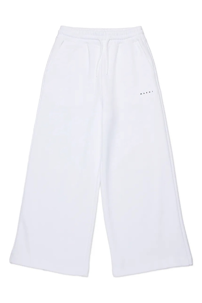 Detské bavlnené tepláky Marni MP190F TROUSERS bavlna biela M01432.M00V0