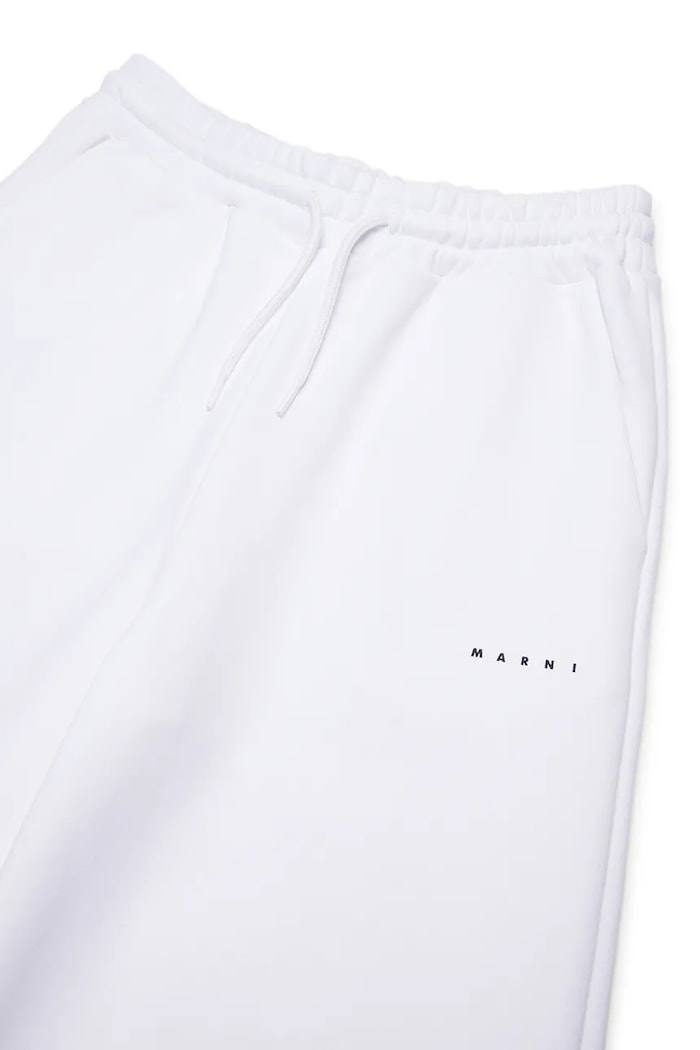 Dievča Detské bavlnené tepláky Marni MP190F TROUSERS M01432.M00V0 biela