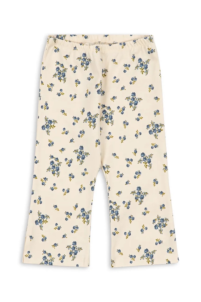 Konges Sløjd spodnie bawełniane dziecięce DREY SLIT PANTS GOTS wzorzyste beżowy KS104771.PPY2