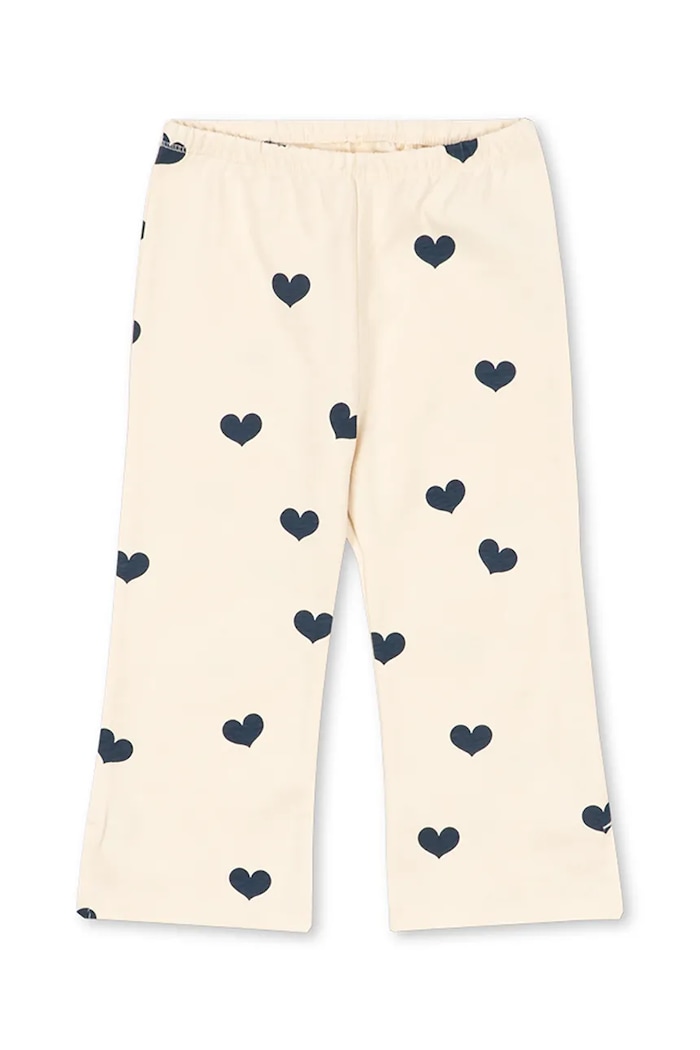 Konges Sløjd spodnie bawełniane dziecięce DREY SLIT PANTS GOTS wzorzyste różowy KS104771.PPY2