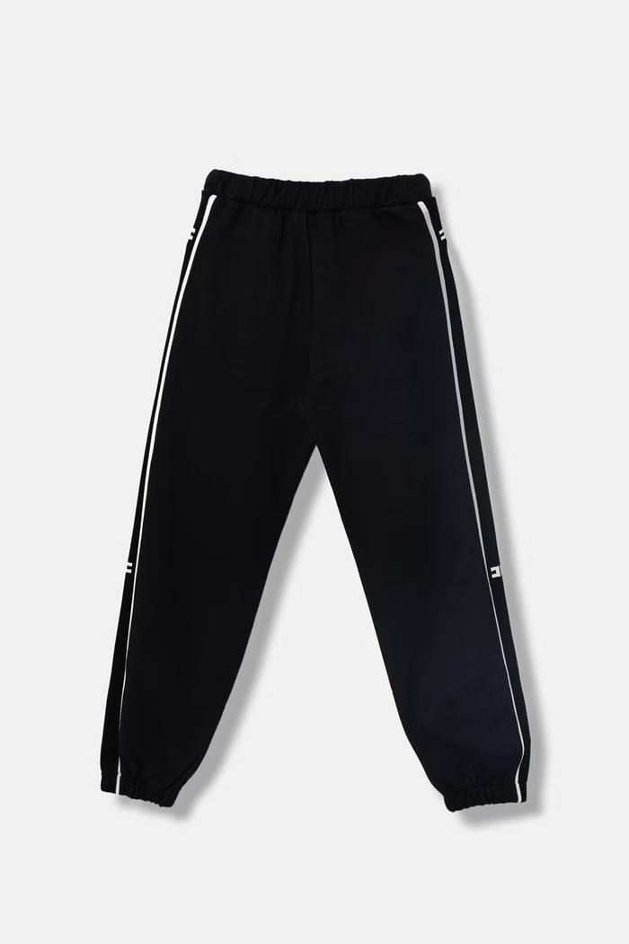 Elisabetta Franchi pantaloni de trening pentru copii, din bumbac EFPA316.0.FF002 negru SS26