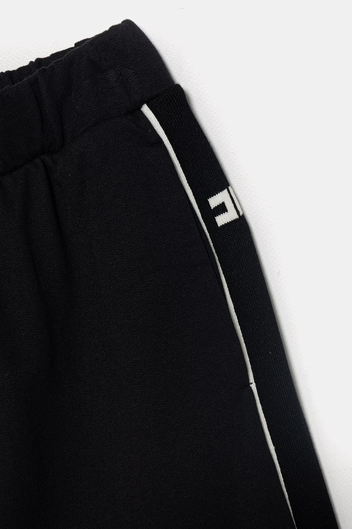 Fete Elisabetta Franchi pantaloni de trening pentru copii, din bumbac EFPA316.0.FF002 negru