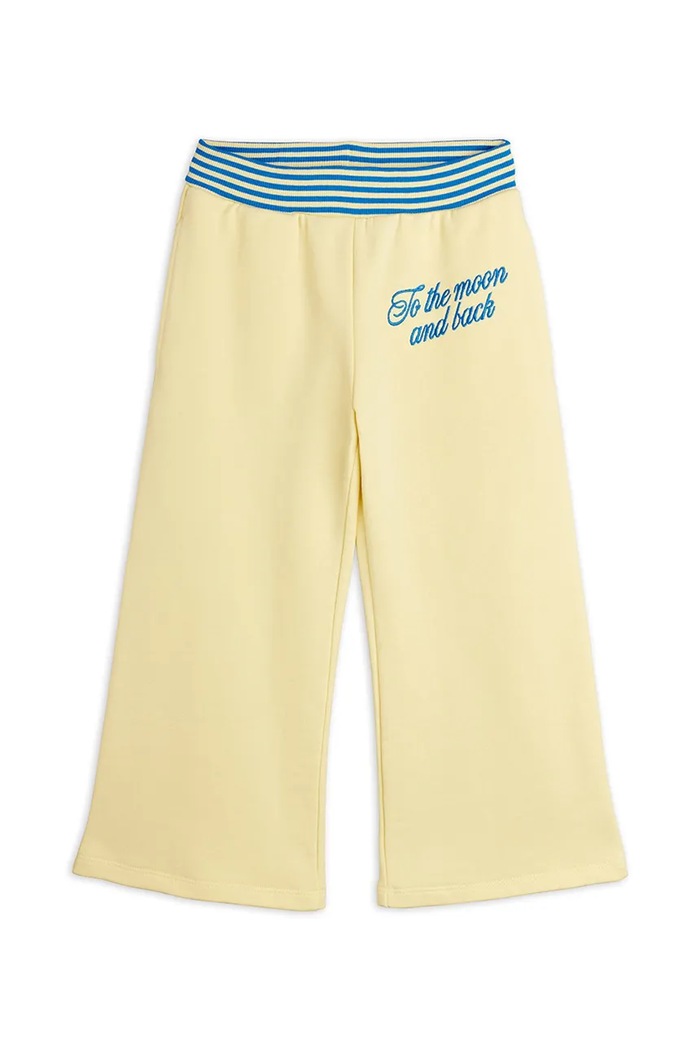 Mini Rodini pantaloni de trening pentru copii din bumbac To the moon galben 26230141