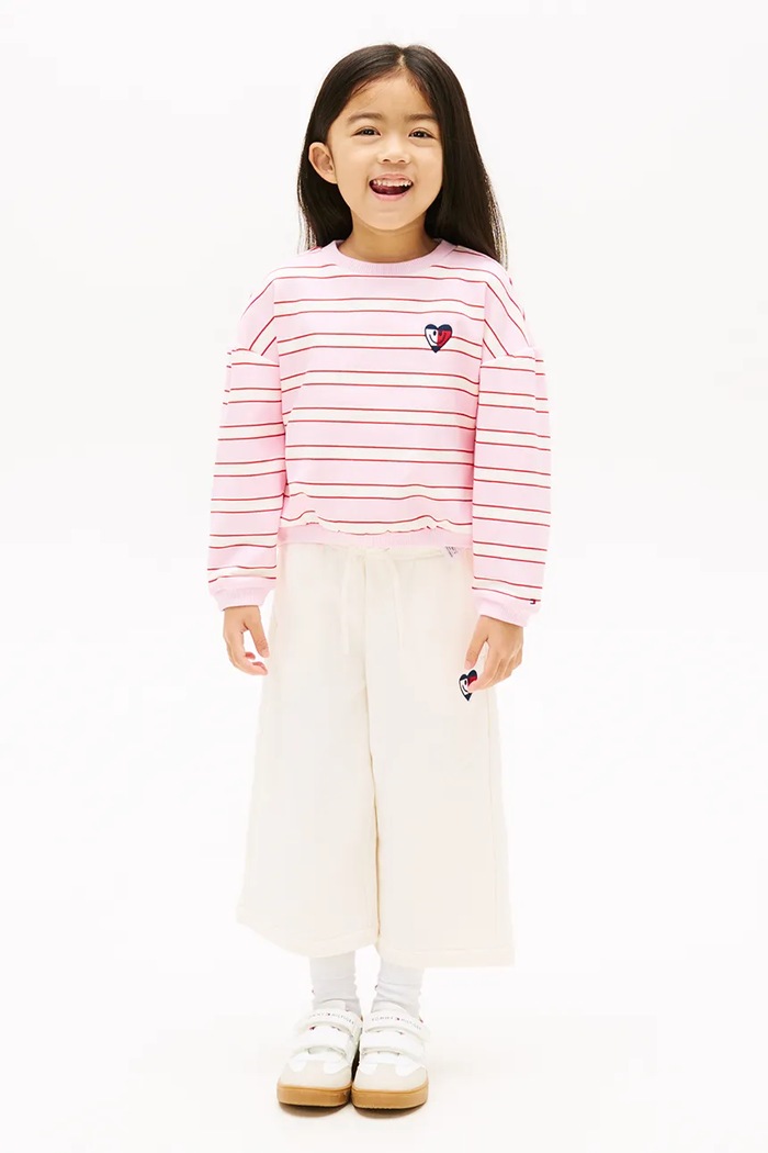 Dievča Tommy Hilfiger teplákové nohavice detské bavlnené KG0KG09244.98.122.PPY2 biela