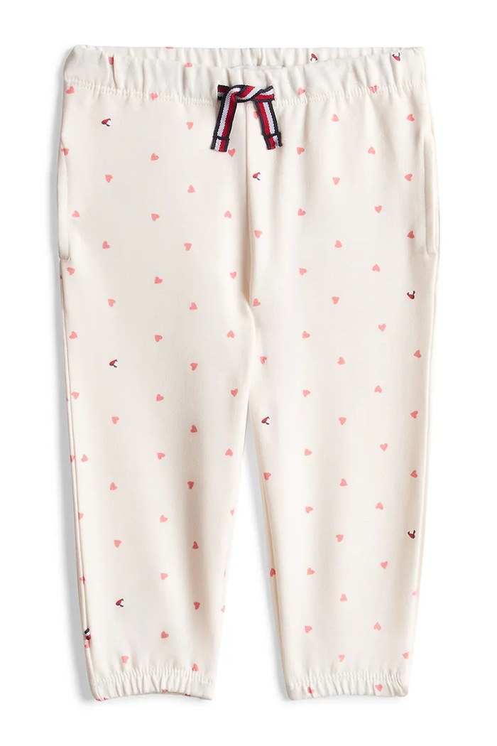 Tommy Hilfiger teplákové nohavice dojčenské s bavlnou biela KN0KN02384.PPY2