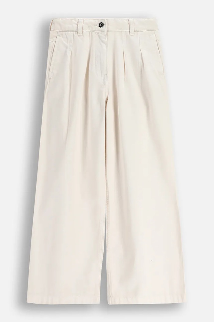 Coccodrillo spodnie wide leg dziecięce bawełniane beżowy WC6119102CTG
