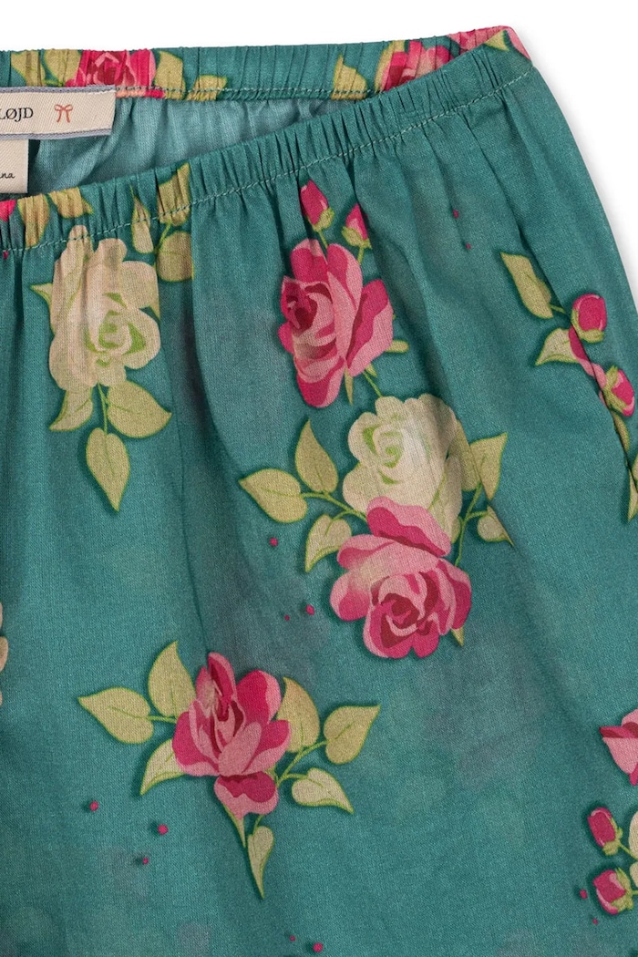 Konges Sløjd nohavice detské bavlnené VIOLA FRILL PANTS GOTS zelená KS105576.PPY2