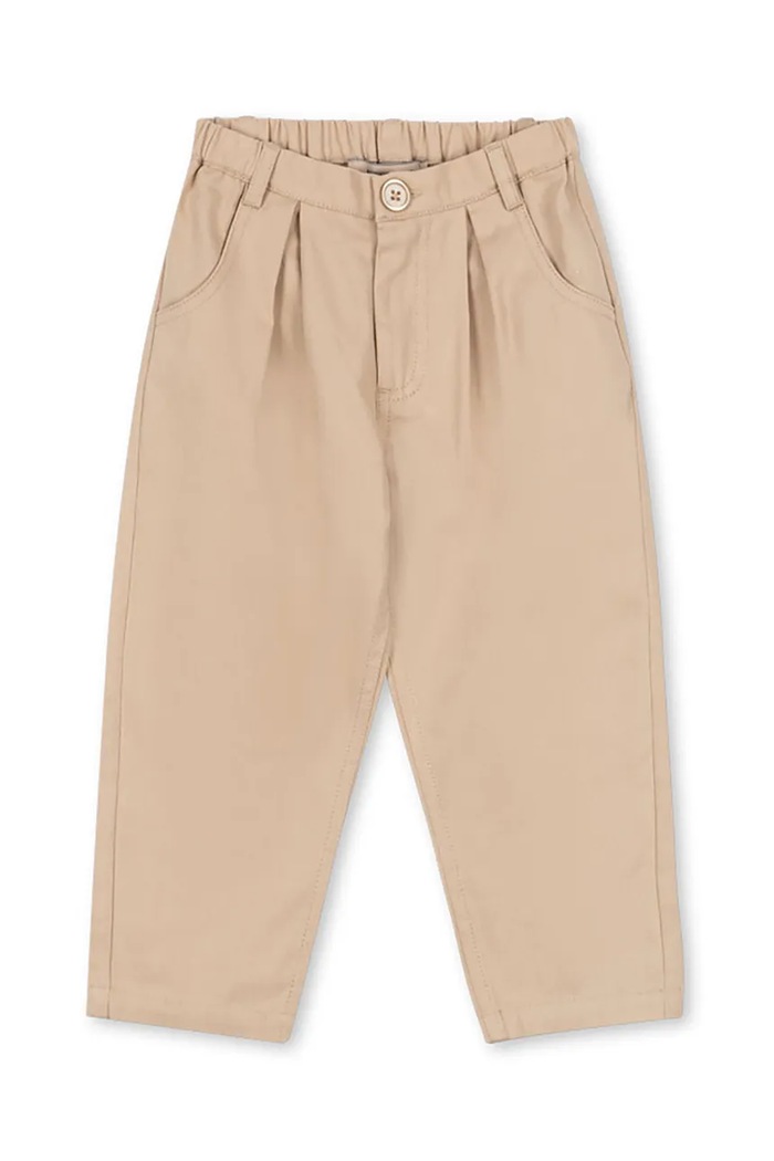 Detské bavlnené nohavice Konges Sløjd FRANKIE PANTS GOTS bavlna béžová KS104301.PreSpring