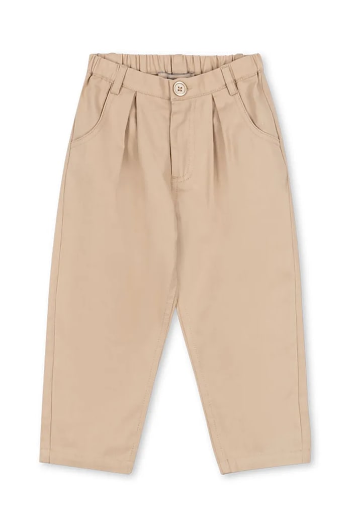 Detské bavlnené nohavice Konges Sløjd FRANKIE PANTS GOTS bavlna béžová KS104301.PreSpring