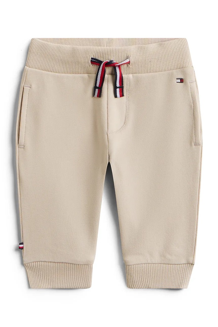 Tommy Hilfiger pantaloni de trening pentru bebeluși tricotaj bej KN0KN02203.PPY2