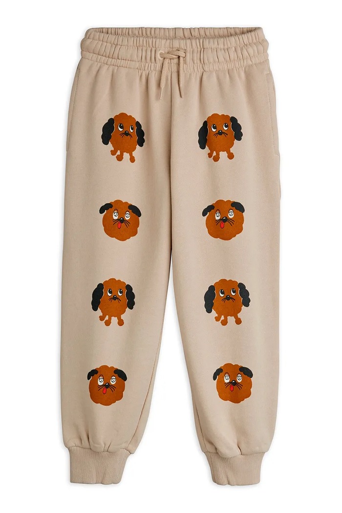 Mini Rodini spodnie dresowe bawełniane dziecięce Doggies 26130126 szary SS26